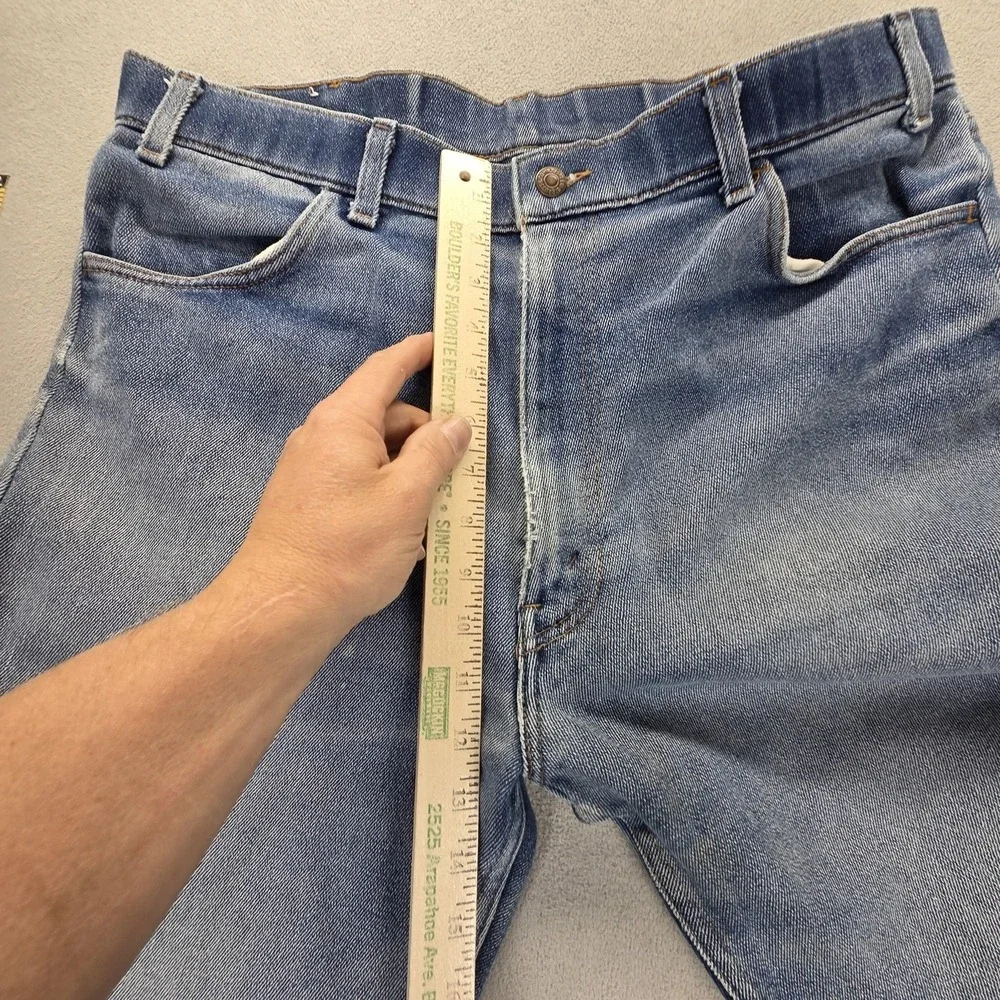 VTG Levis Jeans Mens Blue Skosh Made in USA 80s Straight Stretch Fits 36x32‎